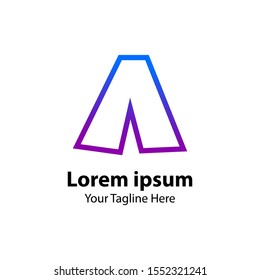 3D Letter A Logo Concept. Modern Logo Design With color gradation