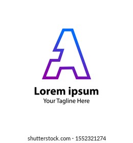 3D Letter A Logo Concept. Modern Logo Design With color gradation