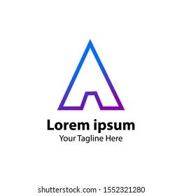 3D Letter A Logo Concept. Modern Logo Design With color gradation