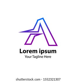 3D Letter A Logo Concept. Modern Logo Design With color gradation