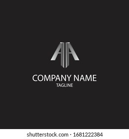 3D letter logo with double design elements A. Can be used for icons.