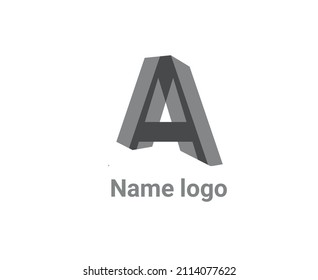 A 3d letter logo with a simple and elegant silver color