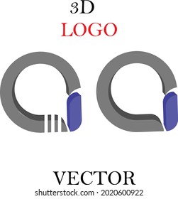 3D letter a logo, vector, icon