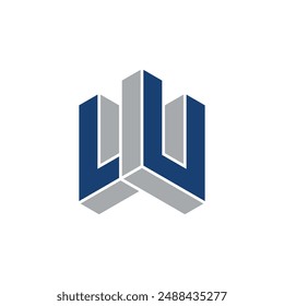 3D Letter LU Building Logo Concept