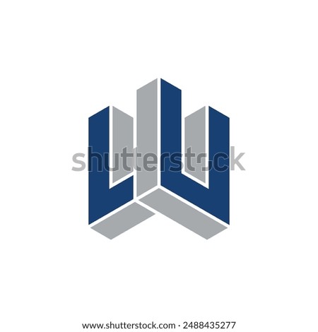 3D Letter LU Building Logo Concept