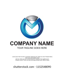 3D letter M logo