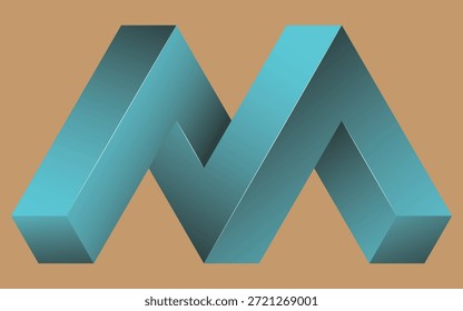 3D Letter M Logo Design with Gradient Colors