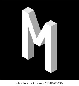 3d Letter M logo icon design template element. Vector illustration