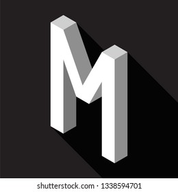 3d Letter M logo icon design template element. Vector illustration