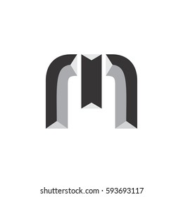 3d letter m logo vector
