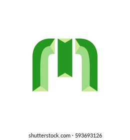 3d letter m logo vector