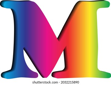 3D letter "M" in multi colors