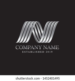 3D letter N logo for company
