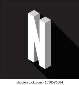 3d Letter N logo icon design template element. Vector illustration