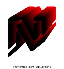 3D letter N logo. Perfect for t-shirts and so on.