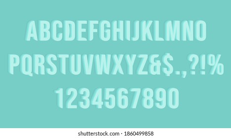 3D letter and number. Vector illustration