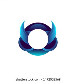 3D Letter O Logo with ocean illustration in vector