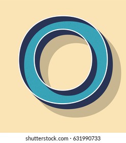 3D Letter O Retro Vector Text Style, Fonts Concept