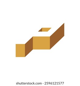3D Letter P Block Wall Logo Template