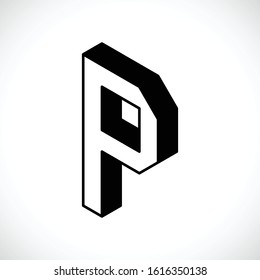 3d Letter P logo icon design template element. Vector illustration
