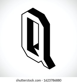 3d Letter Q logo icon design template element. Vector illustration