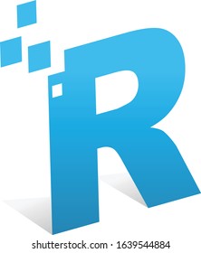 3D Letter R creative cutting edge logo design