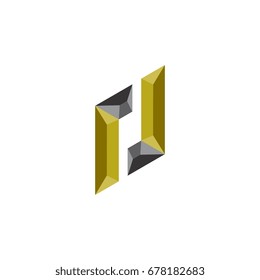 3d letter r and j logo
