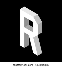 3d Letter R logo icon design template element. Vector illustration