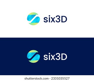 3d Letter S logo vector with modern colorful style design