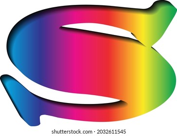Letra 3D "S" en varios colores