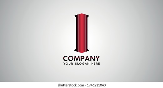 I 3d letra diseño de logotipo elegante marca inicial