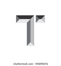 3d Letter T Logo Vector Stock Vector (Royalty Free) 594090476 ...