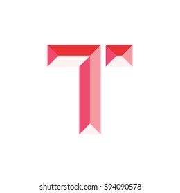 3d letter t logo vector