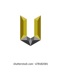 3d letter u logo