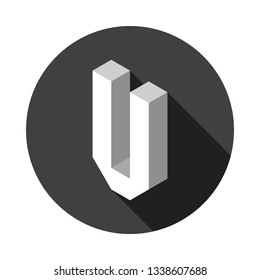 3d Letter U logo icon design template element. Vector illustration