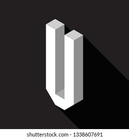 3d Letter U logo icon design template element. Vector illustration