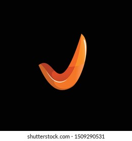 3d letter v logo vector download