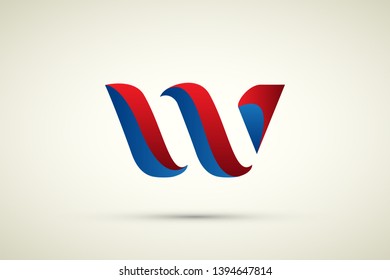 3d letter w abstract initial alphabet logo vector image. Abstract Logo Design Template vector image.