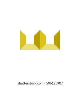 3d letter w logo vector. crown icon