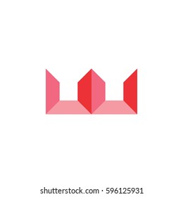 3d letter w logo vector. crown icon
