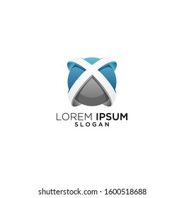 3d Letter X logo vector design with simple and modern . Illustration Of 3d Letter X for bussines technology company.