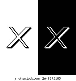 Letra 3d X vetor de logotipo vetor de estoque.