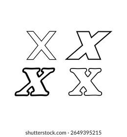 Letra 3d X vetor de logotipo vetor de estoque.