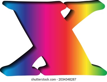 Letra 3D "X" en varios colores