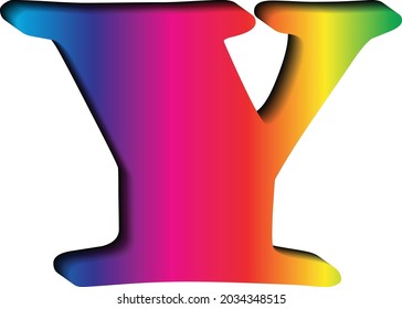 3D letter "Y" in multi colors
