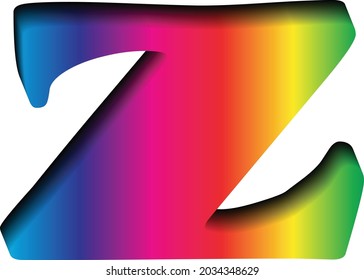 3D letter "Z" in multi colors