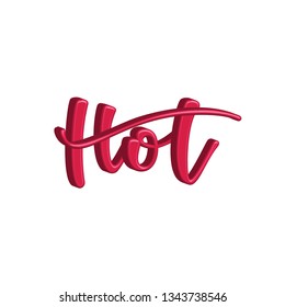 3d lettering Hot. Vector illustration.