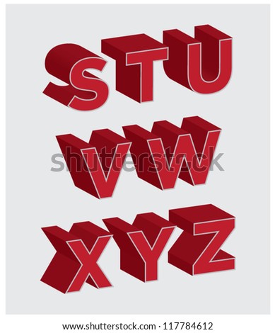 3D Lettering S through Z