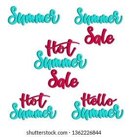 3d Lettering set Hot Summer Sale. Vector illustration.