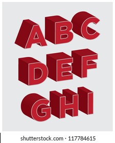 3D Lettering A through I
